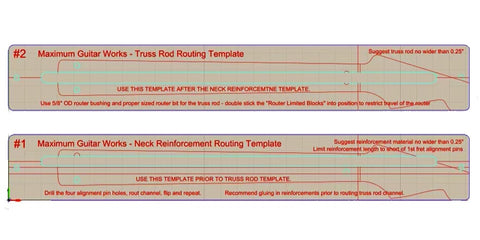 Truss Rod & Carbon Fiber Channel Routing Template Set