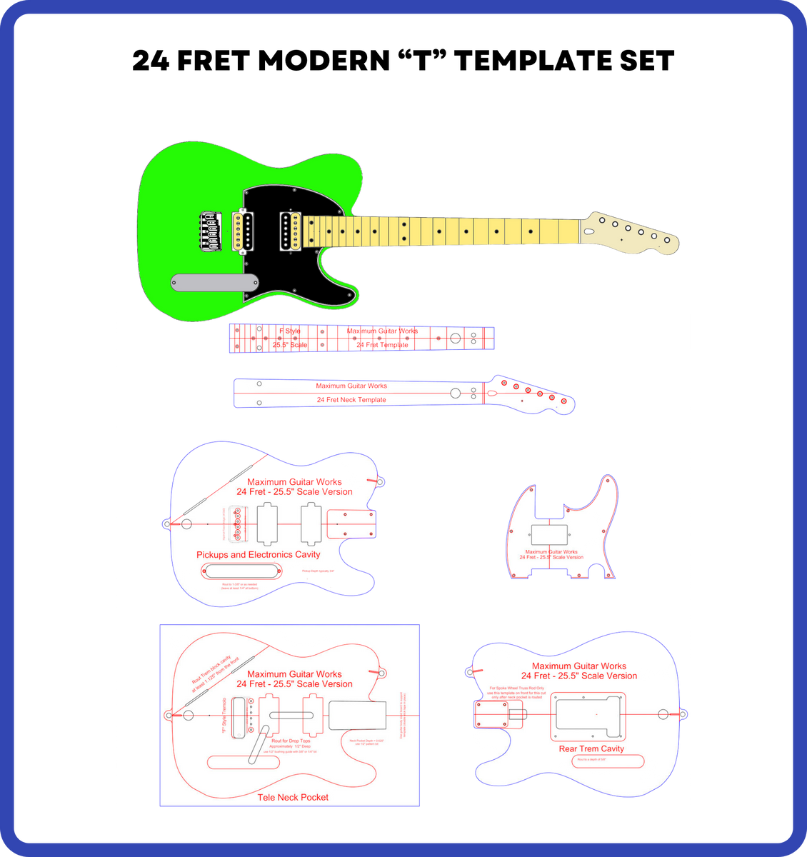 24 Fret Modern Mr T Style Templates