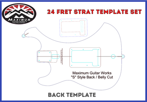 24 Fret Modern “S” Strat Template Set – Maximum Guitar Works