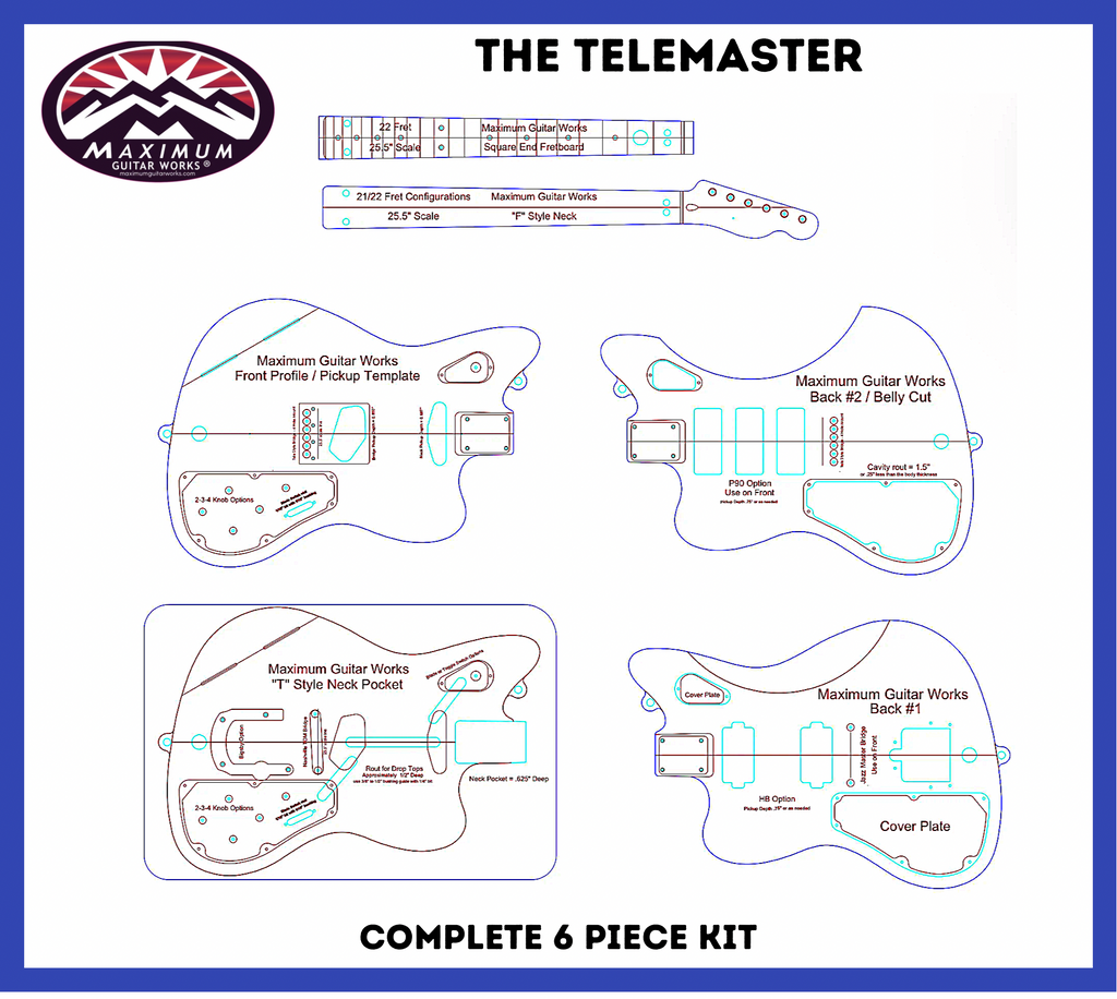Telemaster Table The TELEMASTER Template Set – Maximum Guitar Works