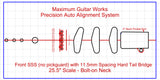 Fit-All 25.5” Scale 11.5mm Hardtail w/ Pickups-MGW Precision Auto Align Templates