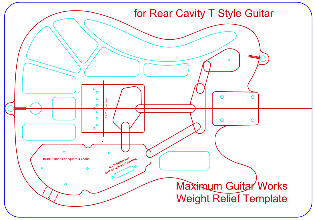 Rear Routed Telecaster Rear Rout Mr “T” -MGW Acrylic Template System – Maximum Guitar Works
