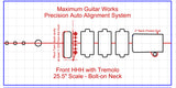 Fit-All 25.5” Scale Standard Trem Bridge w/ Pickups-MGW Precision Auto Align Templates