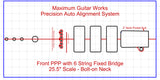 Fit-All 25.5” Scale Hipshot 41060 Fixed Bridge w/ Pickups-MGW Precision Auto Align Templates