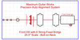 Fit-All 25.5” Scale Hipshot 41060 Fixed Bridge w/ Pickups-MGW Precision Auto Align Templates