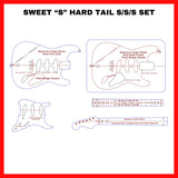 Hardtail Sweet “S” H/S/H, H/S/S & S/S/S Template Set 5 Piece -Maximum Guitar Works Acrylic Template System 01
