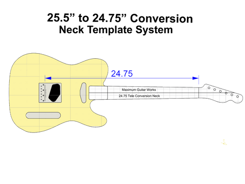 Conversion Neck & Fretboards Templates-25.5” to 24.75” Scale