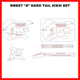 Hardtail Sweet “S” H/S/H, H/S/S & S/S/S Template Set 5 Piece -Maximum Guitar Works Acrylic Template System 01