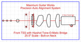 Fit-All 25.5” Scale Hipshot Tune-O-Matic w/ Pickups-MGW Precision Auto Align Templates