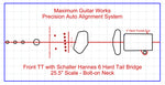 Fit-All 25.5” Scale Schaller Hannes Bridge w/ Pickups-MGW Precision Auto Align Templates