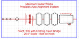 Fit-All 25.5” Scale Hipshot 41060 Fixed Bridge w/ Pickups-MGW Precision Auto Align Templates