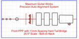 Fit-All 25.5” Scale 11mm (Fender & Hipshot 41200) Hardtail w/ Pickups-MGW Precision Auto Align Templates