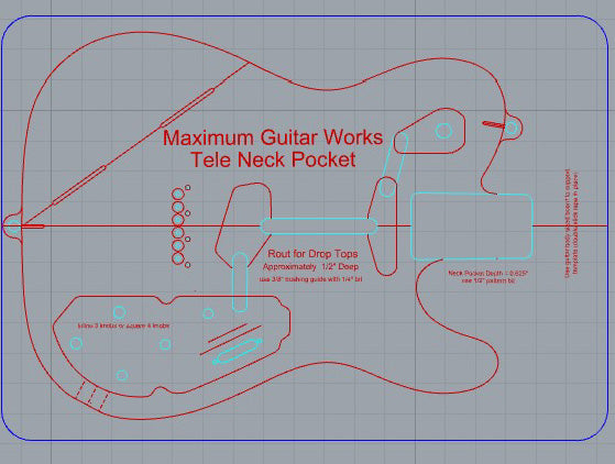 Rear Routed Telecaster Rear Rout Mr “T” -MGW Acrylic Template System – Maximum Guitar Works