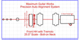Fit-All 25.5” Scale Standard Trem Bridge w/ Pickups-MGW Precision Auto Align Templates