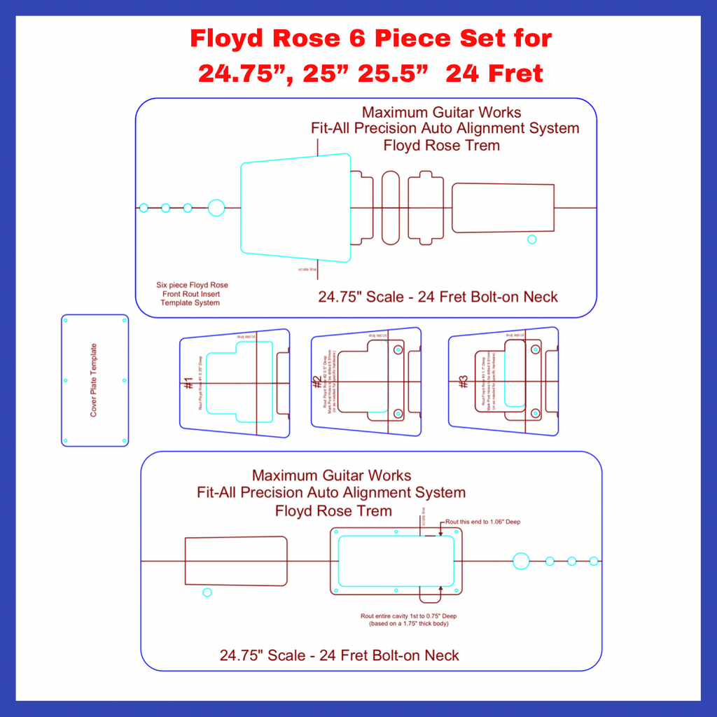 Printable Floyd Rose Routing Template.pdf Floyd Rose 6pc Fit-All Template SYSTEM – Maximum Guitar Works