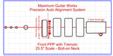 Fit-All 25.5” Scale Standard Trem Bridge w/ Pickups-MGW Precision Auto Align Templates