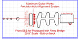 Fit-All 25.5” Scale Standard Trem Bridge w/ Pickups-MGW Precision Auto Align Templates