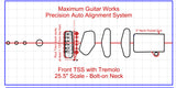 Fit-All 25.5” Scale Standard Trem Bridge w/ Pickups-MGW Precision Auto Align Templates