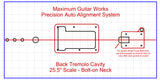 Fit-All 25.5” Scale Standard Trem Bridge w/ Pickups-MGW Precision Auto Align Templates