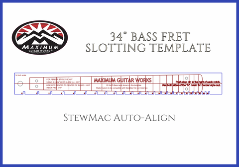 Bass 34” Scale Fret Slotting Templates