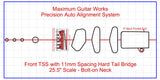 Fit-All 25.5” Scale 11mm (Fender & Hipshot 41200) Hardtail w/ Pickups-MGW Precision Auto Align Templates
