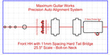 Fit-All 25.5” Scale 11mm (Fender & Hipshot 41200) Hardtail w/ Pickups-MGW Precision Auto Align Templates