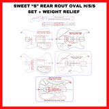WEIGHT RELIEVED SETS EMG-Jaguar-Oval Sweet “S” Rear Rout S/S/S, H/S/H, H/S/S -MGW Acrylic Template System -