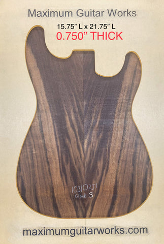California Claro Walnut Top # 103102J1 Grade 3 - 3/4” CARVED TOP