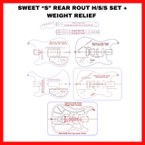 WEIGHT RELIEVED SETS Sweet “S” Rear Rout S/S/S, H/S/H, H/S/S -MGW Acrylic Template System -