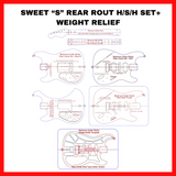 WEIGHT RELIEVED SETS Sweet “S” Rear Rout S/S/S, H/S/H, H/S/S -MGW Acrylic Template System -